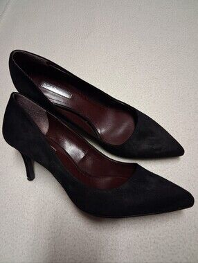 BCBGeneration Black Suede Pointed-Toe Pumps